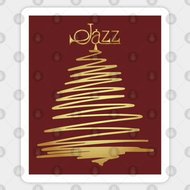 Jazz Christmas Tree Sticker by Blended Designs